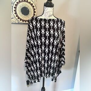 Chico's Monochrome Fabric Poncho